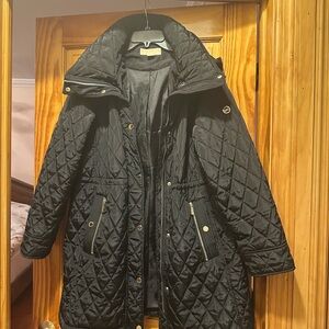 Michael Kors Black Quilted Long Puffer Coat